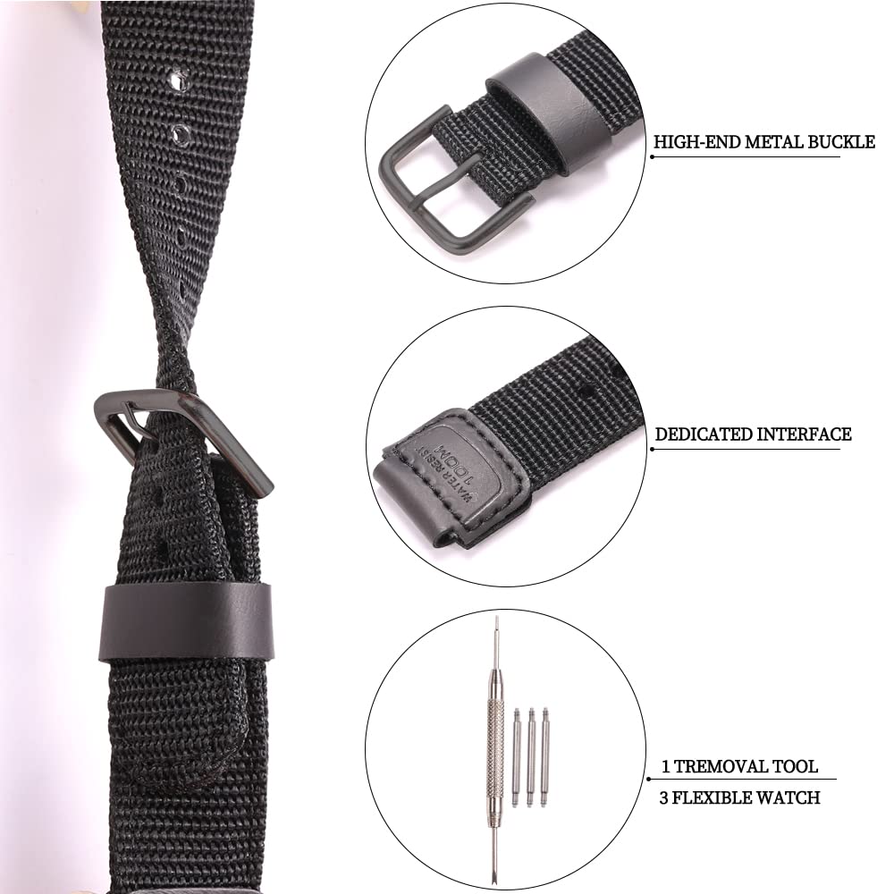 XBHSW 18mm Nylon strap Compatible with Casio AQ-S810W AE1200WH SGW-300H 400 500 MRW-200H Men's weave Watch Band