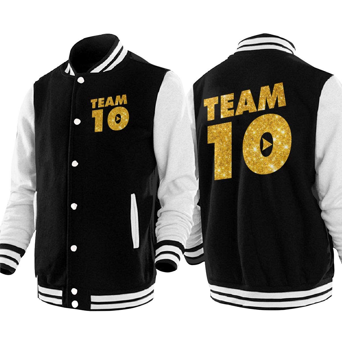 KBRWLOVETEE Tie Dye Jake Paul Team 10 Logo Baseball Jacket Uniform Unisex Coat Sweater Sweatshirt