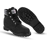 Safety Girl Women’s Work Boots | Wtaer-Resistance Leather Work Boots for Women | Oil & Slip-Resistant Soft Toe Boots for Women | Nubuck Leather | Lightweight and Comfortable | Black Leather - 9M