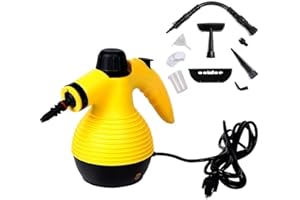 GOFLAME Steam Cleaner 1050W Handheld Multi-Purpose Powerful Steam, Sanitizer, Steamer, Steam Iron, Remove Stains/Grease from Bathroom, Kitchen (Yellow)