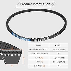 uxcell 2Pcs AX29 EPDM V-Belt, Raw Edge Cogged