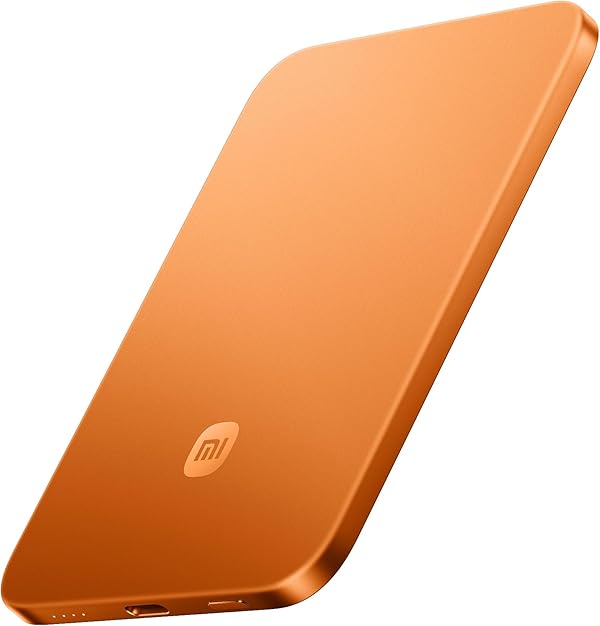 Xiaomi Ultrathin Magnetic Power Bank 5000mAh 15W, MagSafe-kompatible Powerbank für iPhone, ultraschlank, leicht, kabelloses Laden, für iPhone 17/16/15/14/13/12, Strahlendes Orange