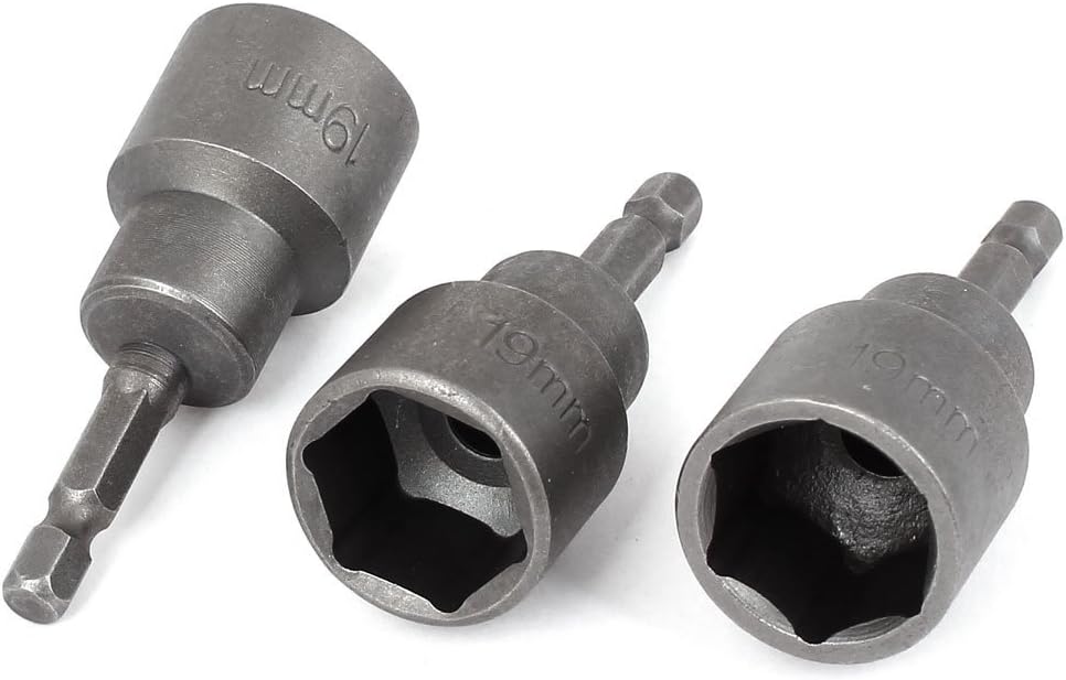 DealMux 1/4inch Shank 19mm 3/4inch Hexagon Nut Socket Driver Adapter