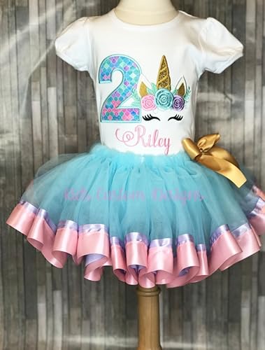 Amazon Com Unicorn Birthday Outfit Embroidered Unicorn Birthday