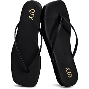 QIY Flip Flops for Women Square Toe Platform Sandals Slides | Memory Foam Insole - Lightweight and Comfortable, Women Footwea