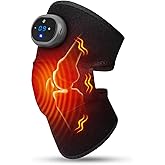 BIBIRE Knee Brace Massager with Heat Vibration, Massage Pain Relief for Joints Elbow Shoulder Ligament and Muscles Injuries, Two Adjustable Straps, for Family Home