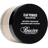 Baxter of California Clay Pomade, Strong Hold Matte Hair Clay for Men, Texturizing & Thickening Pomade for Natural Definition and All-Day Control, 2 Ounce