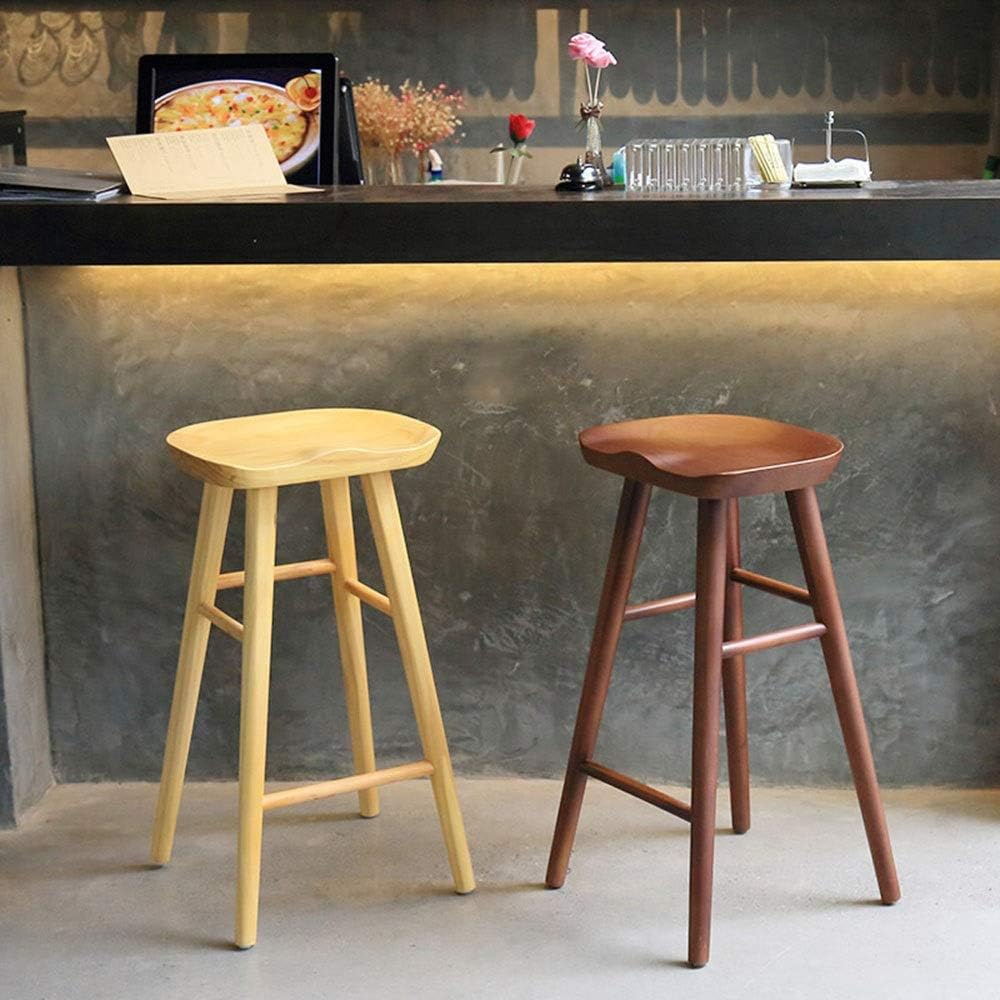 Mellro Bar Stools Natural Wood Colour For Counter Pub Kitchen Counter Bar Breakfast Barstool Coffee Metal Bar Stool Color Coffee Size 65cm Amazon Co Uk Kitchen Home