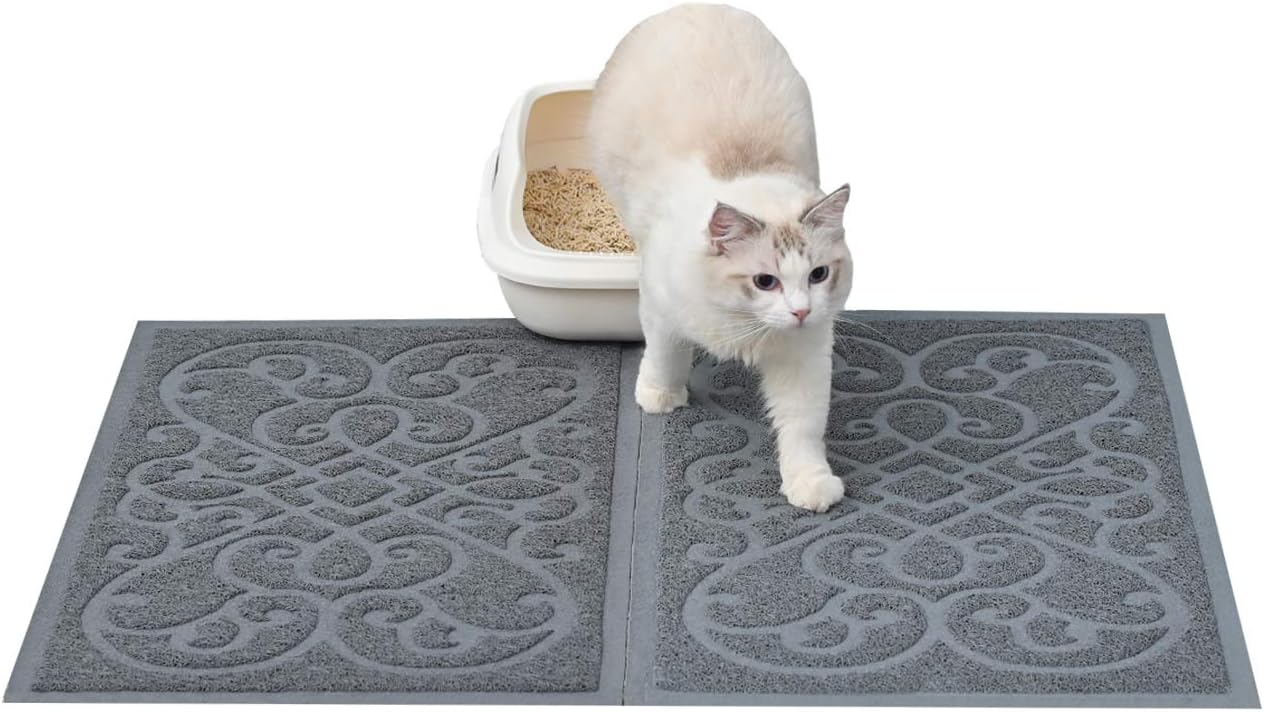 PetLike Cat Litter Mat, Thick Litter Trapping Mat, Durable Litter Box Mat Waterproof, Indoor Mat Washable Mats with Non-Slip Backing, Soft on Kitty Paws and Easy to Clean, Phthalate Free