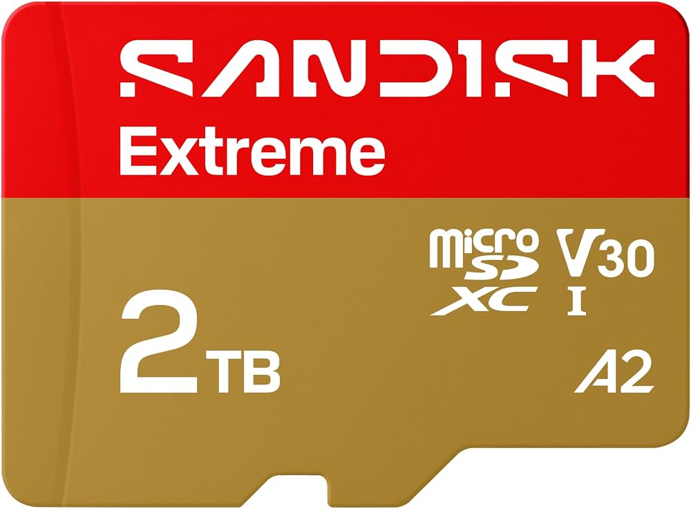 SanDisk Extreme microSDXC 2TB Card with SD Adapter U3 V30 A2 240MB/s