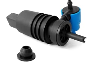 RBOKO Windshield Washer Pump, Compatible with Jeep Dodge Chrysler Volkswagen Audi BMW Chevrolet Ford, Washer Fluid Pump with Grommet Replace 1J6955651