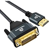 Thsucords 4K HDMI to DVI Cable 3.3FT, Gold-Plated &amp; Braided DVI to HDMI Adapter Cable Bi-Directional for Projector, Laptop, TV, PC, DVD Player