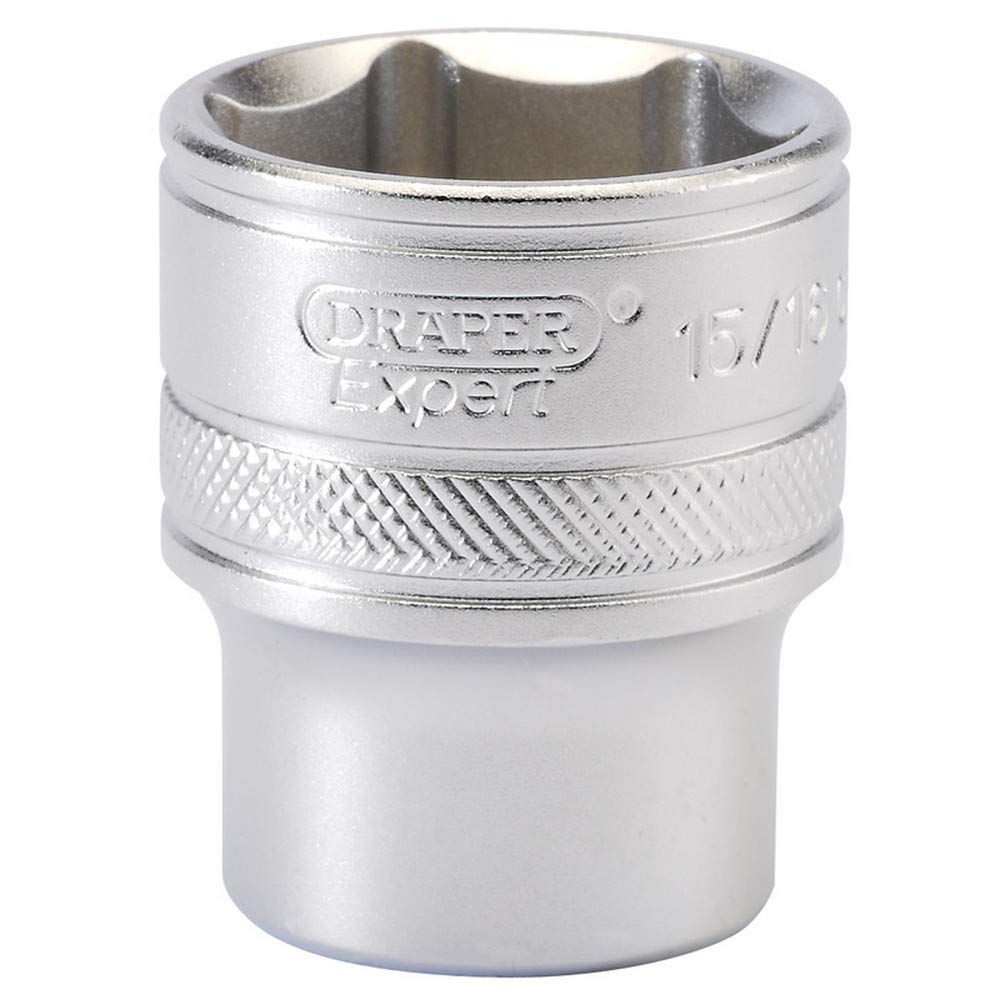 Draper 16633 1/2-Inch Square Drive Micro Satin Chrome Imperial Socket, 15/16-Inch Size