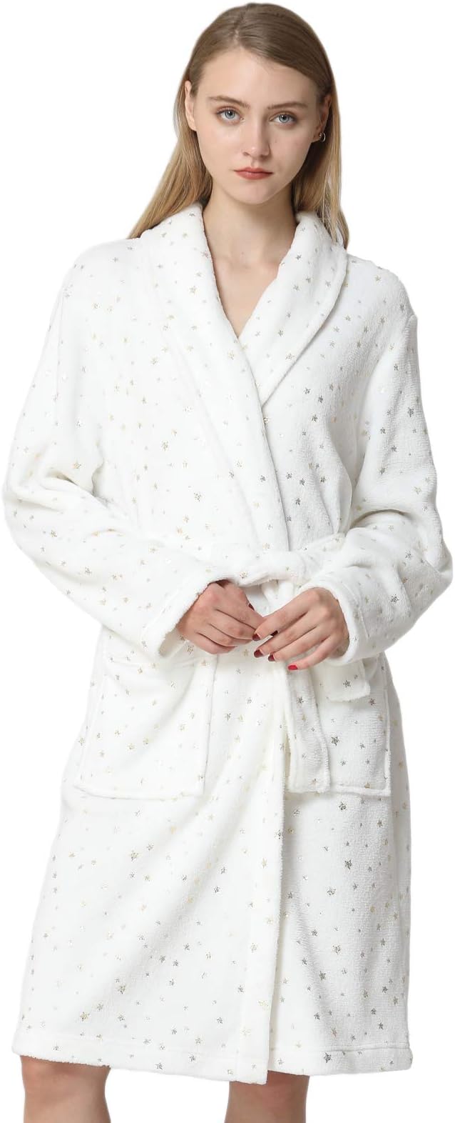 Anna King Womenโs Flannel Robe Fleece Super Soft Warm Luxurious Plush Bathrobe S-XL