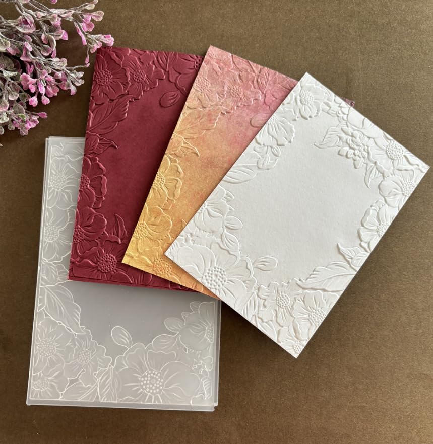 HIENAJ Flowers Background Embossing Folders for