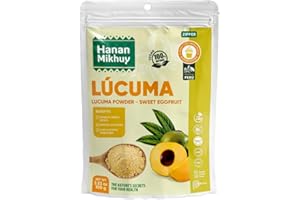 HANAN MIKHUY Lucuma Eggfruit Powder-Sweet (Molido) - Peruvian Superfruit 100% Natural, Vegan, Non-GMO & Gluten-Free for Smoothies, Ice Cream & Cereal Energy 3.5oz (100g)