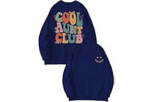 Auntie Sweatshirt Womens Cool Aunt Club Graphic Sweatshirts Auntie Letter Print Long Sleeve Pullover Top