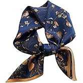 PLIPON Pure Mulberry Silk Square Scarf - 27"x27" Printed Headscarf Neckerchief Hair Scarves for Women