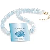 Raicegs Gemstone Beaded Necklace for Women Natural Stone Bead Choker Necklace Handmade Boho Summer Jewelry for Beach