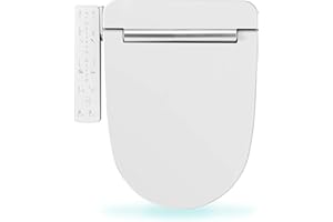 VOVO VB-3100SR Round Bidet Toilet Seat, Warm Water, LED Light, Heated Seat, White, Dryer, Stainless Steel Nozzle, Made in Korea