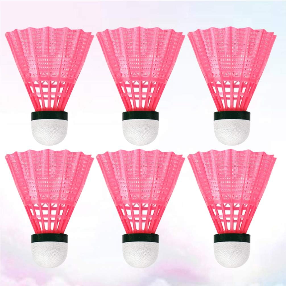 BESPORTBLE 6pcs Nylon Badminton Shuttlecocks Badminton Birdies Balls for Kids Adult Indoor Outdoor Sports Activities Pink : Sports & Outdoors