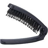 Mini Folding Boar Bristle Hair Brush for Women Men Travel &amp; Purse, 4.4 in | Pocket-size 4.4 in folded &middot; smooth thin, fine, short hair &middot; works on beards &middot; packs flat in any travel bag