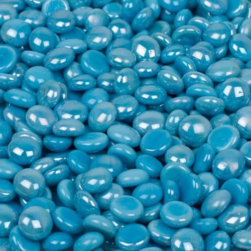 Mini Glass Gems - Electric Sky Blue (Iridized, 1 lb., 12-14mm.)