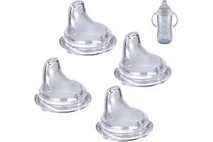 CERT LEIDIS 4 Packs Replacement Silicone Spout Compatible with NUK Learner Cup & Active Cup, Soft Transition Spout for Sippy Cups, Leak-Proof, BPA-Free, Easy to Clean Medium Flow