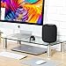 FITUEYES Glass Desktop Stand Computer Monitor Riser for Single Monitor+Laptop or Desktop DT106006GC