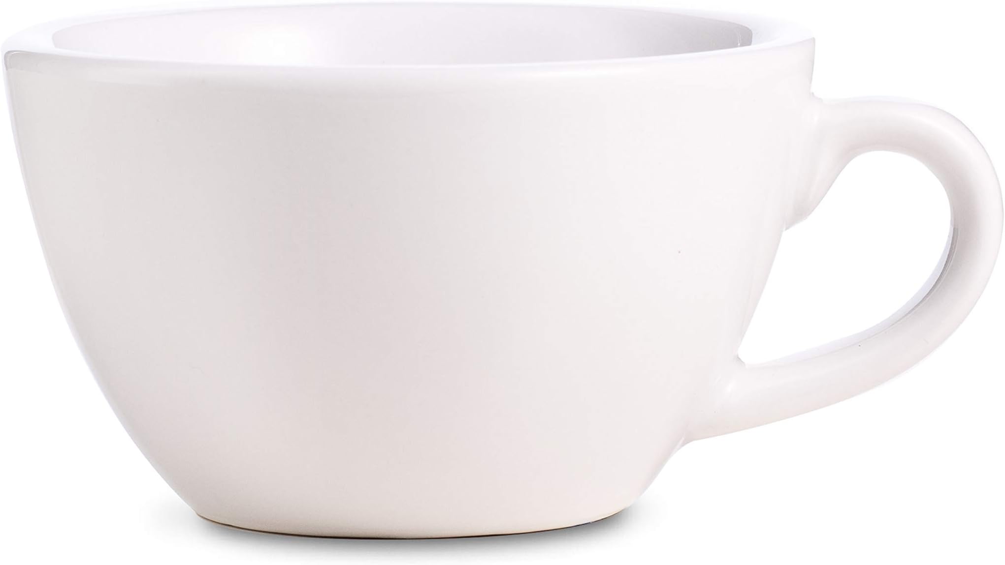 LOVERAMICS Egg Style Cafe Latte Cup and Saucer, 300ml (10 oz) (White, 6)