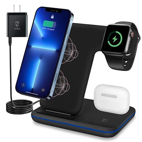 Charger Station for Apple Multiple Devices, ZHIKE in Wireless