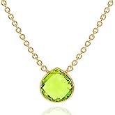 Abshel 925 Sterling Silver 18K Gold Vermeil Necklace for Women Natural 13mm Heart Shape Birthstone Pendant Necklace Jewelry Gifts For Girls | Dainty Glod Necklaces for Women