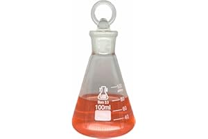 TN LAB SUPPLY Erlenmeyer Flask 100ml Borosilicate 3.3 Glass with 19/22 Standard Jointed Glass Stopper