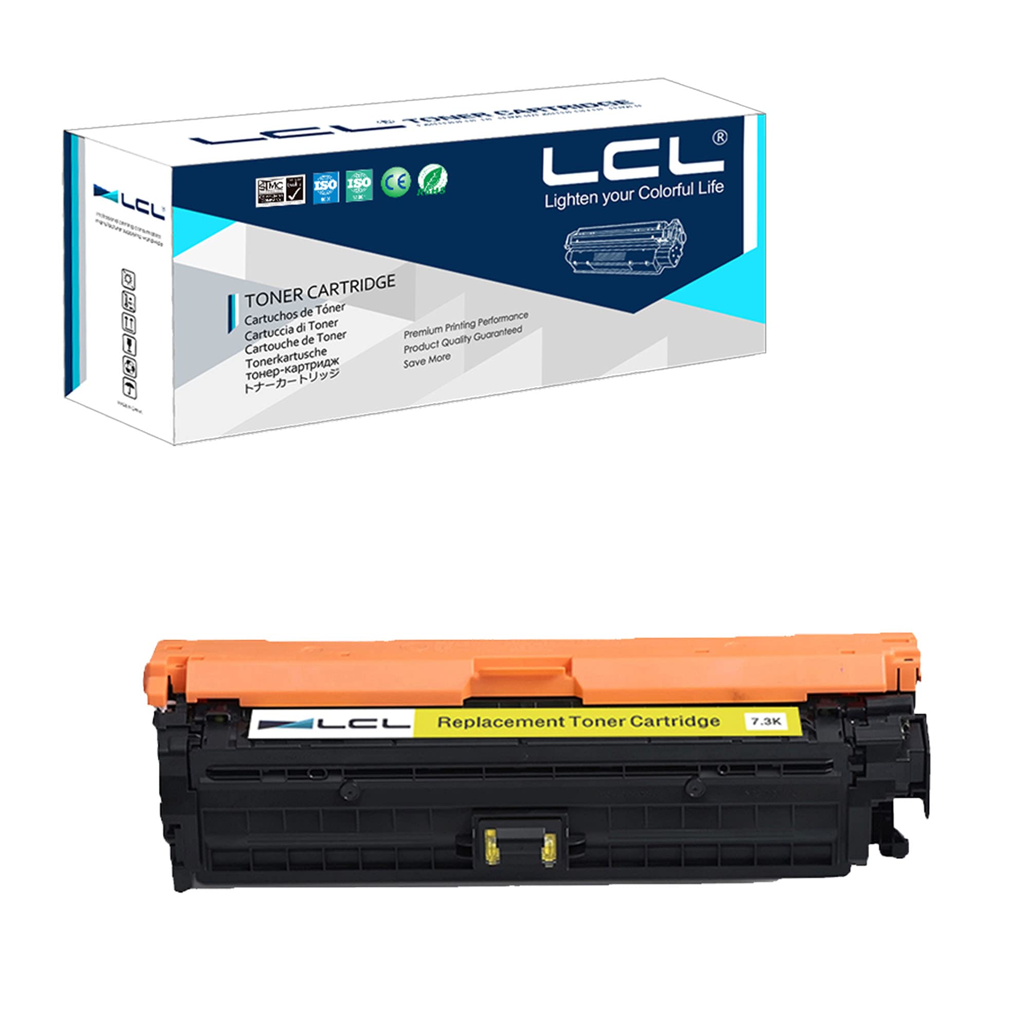LCL Remanufactured Toner Cartridge 307A CE742A (1 Yellow) Replacement for HP Color Laserjet CP5225 CP5225n CP5225dn