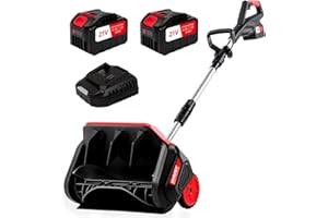 Cordless Electric Snow Shovel with Wheels, 17 Inch Brushless Snow Blower, 2×4.0Ah Large Battery & Quick Charger, Directional 
