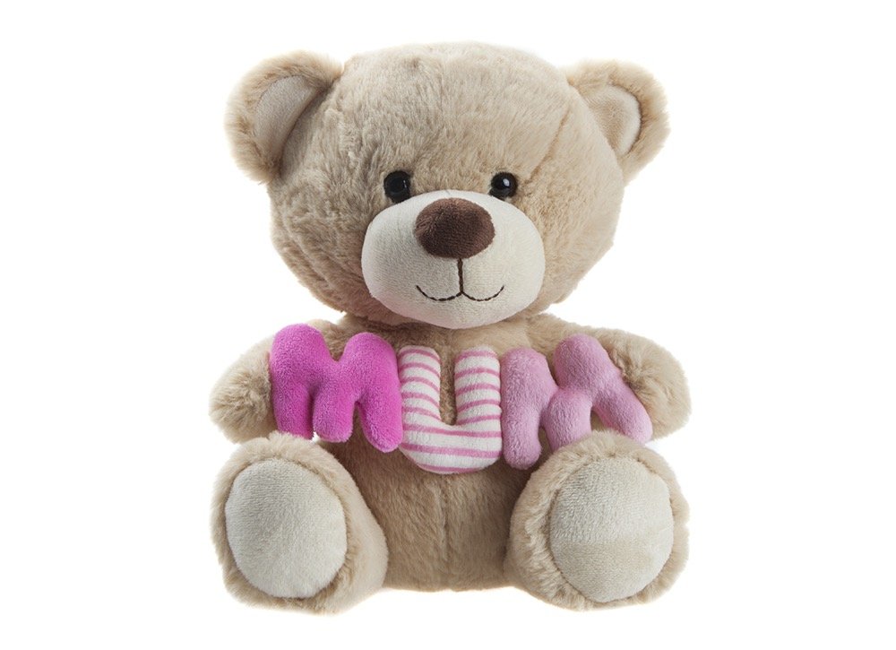 Honey Bear Holding Mum Motif