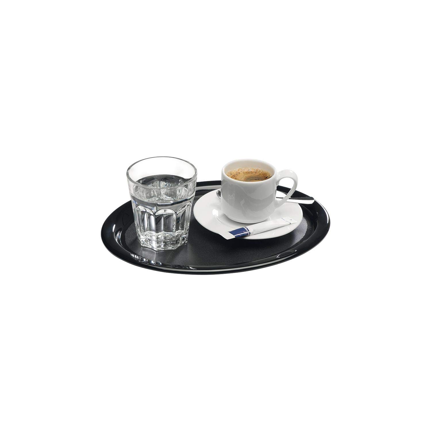 APS 84251 Coffee House Tray Made of Melamine, 27 x 20 x 1.5 cm, Black