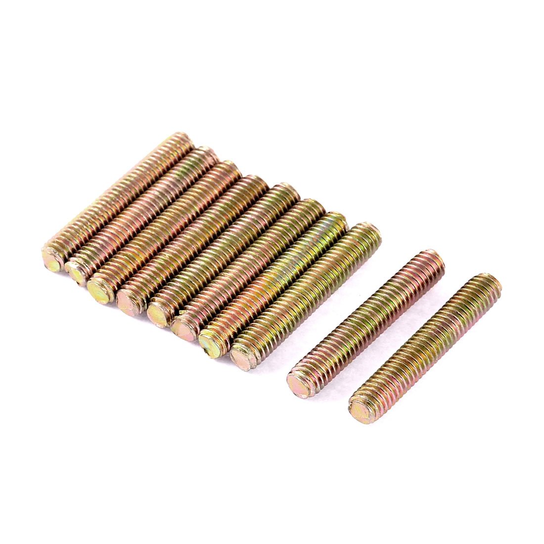 Sourcingmap 1mm Pitch M6 x 35mm Male Threaded Rod Bar Stud Bronze Tone 10 Pcs