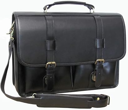 leather briefcase with strap