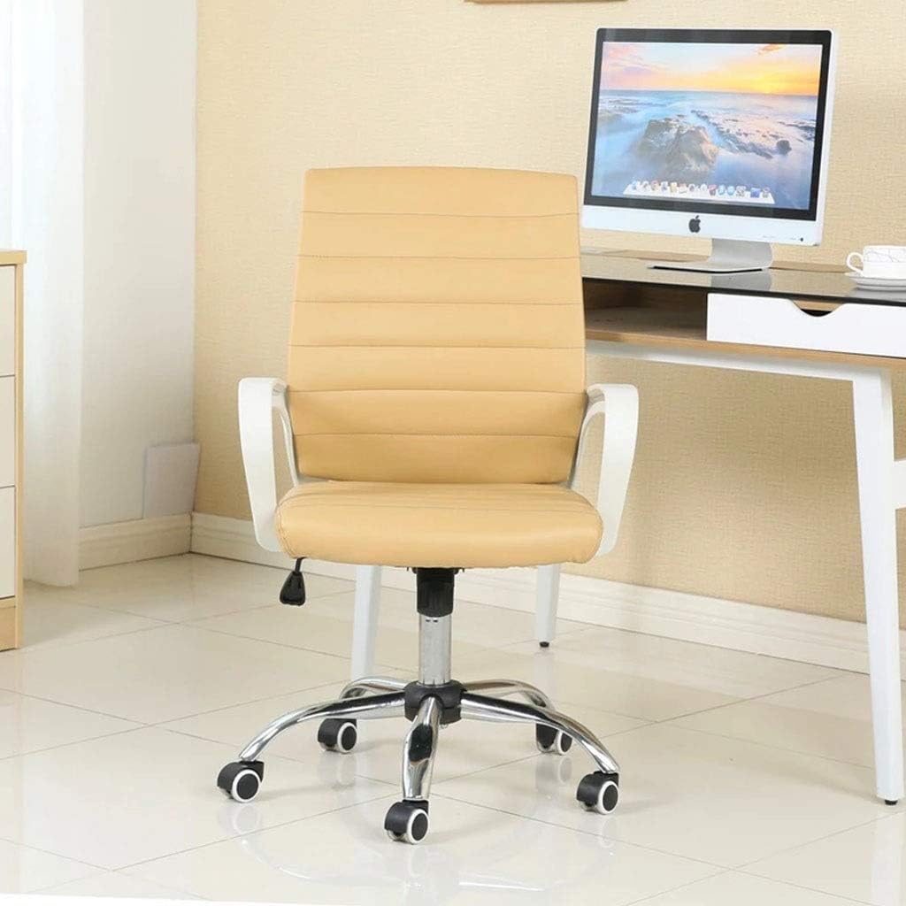JKAD Office Chair Mesh Transparent Seat Fabric Black Ergonomic Swivel Chair with Lumbar Support (Color : Yellow)