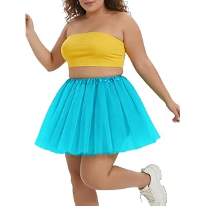 3 Layers Tulle Tutu Skirt for Women Plus Size, Adult Halloween Tutu Cosplay Costume Ballet Dress for Holiday