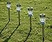 Maggift Solar Pathway Lights Diamond Glass Solar lights Outdoor Color Changing Stainless Steel Solar Garden Lights, Set of 4
