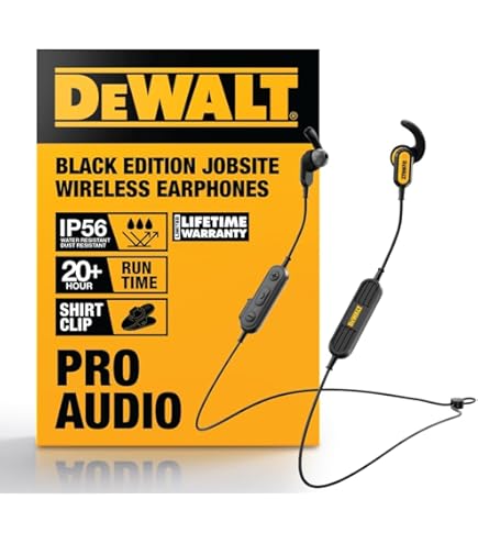 【新品未開封】 DEWALT デウォルト ワイヤレスイヤホン ネックバンド型 Amazon.com: DEWALT Bluetooth Neckband Earbuds Bundle