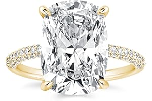 RODIFFY 4CT/7CT Elongated Cushion Cut Promise Ring for Women, 925 Sterling Silver 5A Grade Cubic Zirconia Engagement Rings