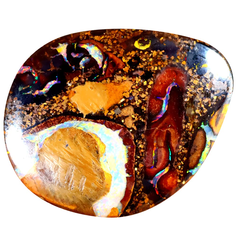 12.32 ct Fancy Cabochon Shape (21 x 17 mm) Multi Color Australian Koroit Boulder Opal Natural Loose Gemstone