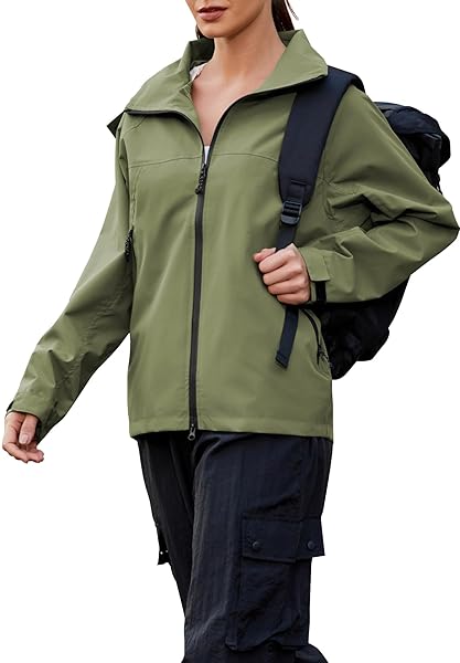 ZANDO WATERPROOF WOMEN’S RAIN JACKETS LIGHTWEIGHT RAIN JACKET...