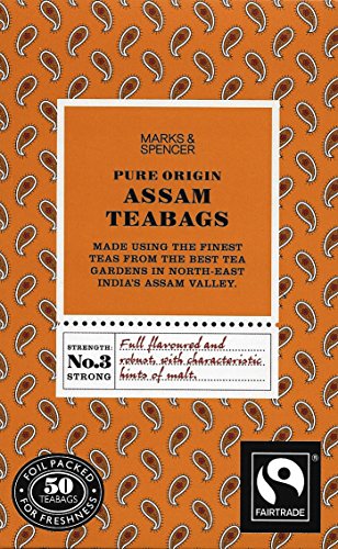 Marks and Spencer British Tea, Pure Origin Assam, 50 Count Teabags (1 Pack) - Model Id Mspa3321 - USA Stock