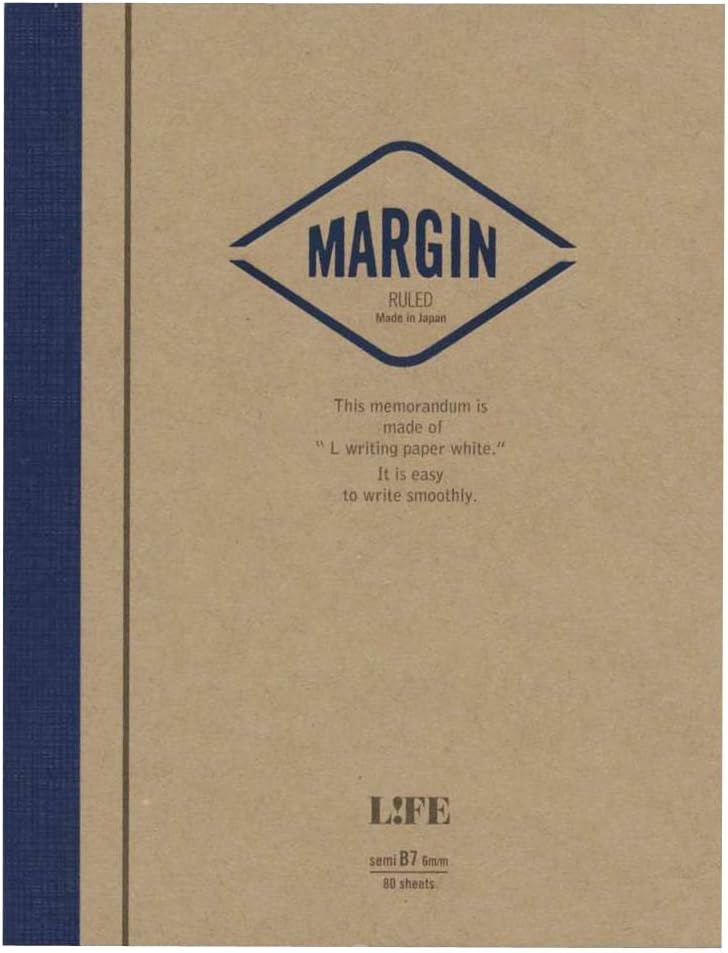 Life Margin Bound On Side Notebooks: 3-1/2 in. x 5 in. (Tan/Blue Cover, Lined Pages)