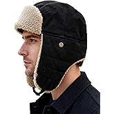 Cold Weather Trapper Hat Warm Sherpa Fleece Winter Hats for Men Windproof Earflap Cap Hunting Ski Outdoor Hat Head Warmer