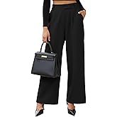 ZAFUL Womens Wide Leg Pants High Elastic Waisted Business Casual Trousers Work Dress Pants with Pockets 2025